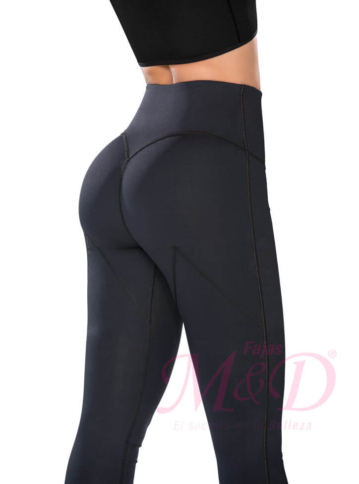 Leggings deportivo con control de abdomen bajo con líneas laterales Ref. L0592